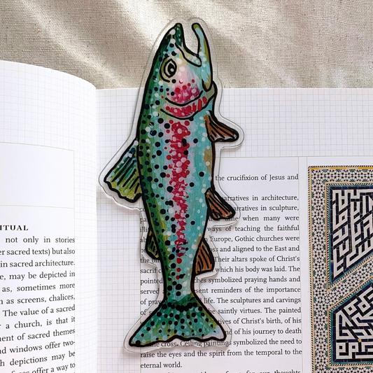 Rainbow Trout Die Cut Acrylic Bookmark ( Medium )