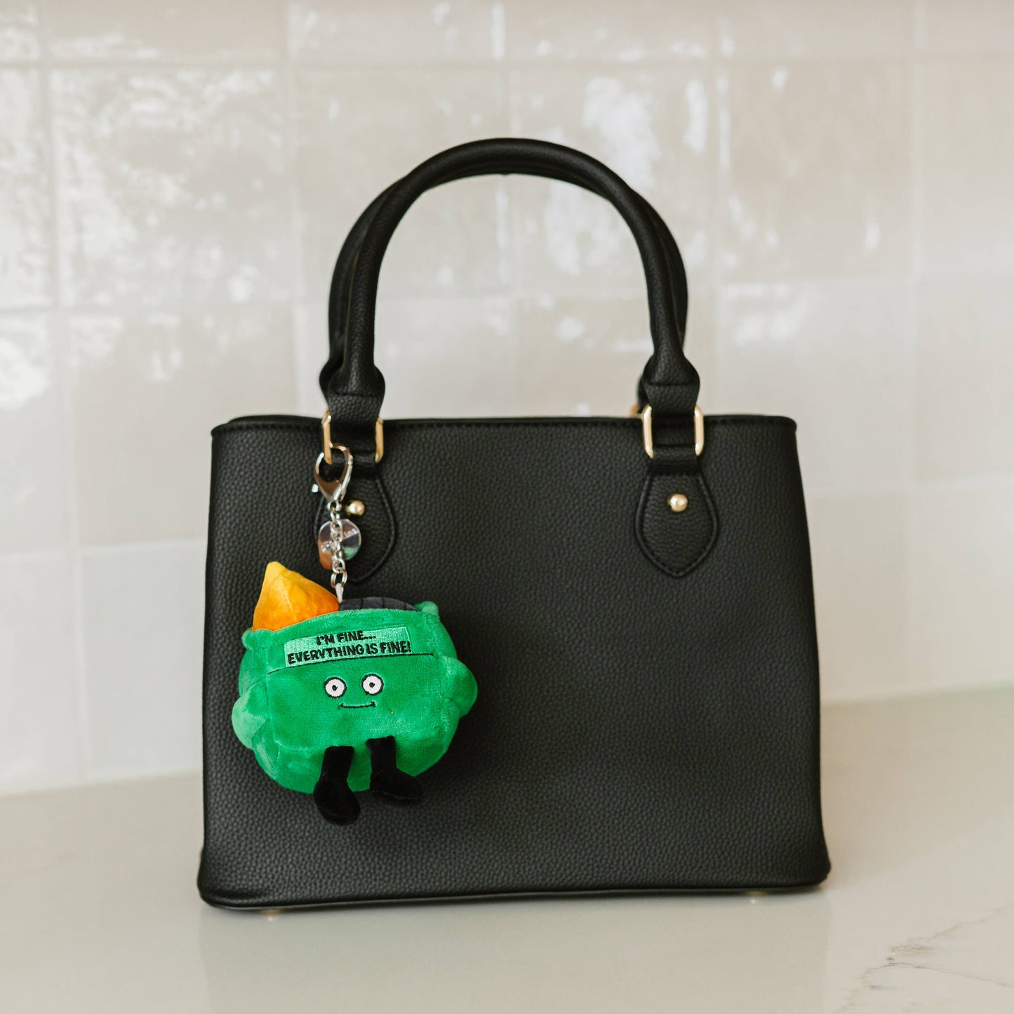 Dumpster Fire Plush Bag Charm  Soft Cuddly Toy Funny Cute