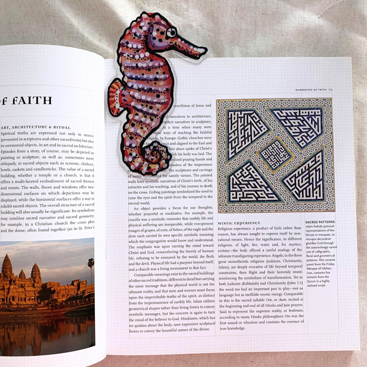 Sea Horse Die Cut Acrylic Bookmark ( Medium )