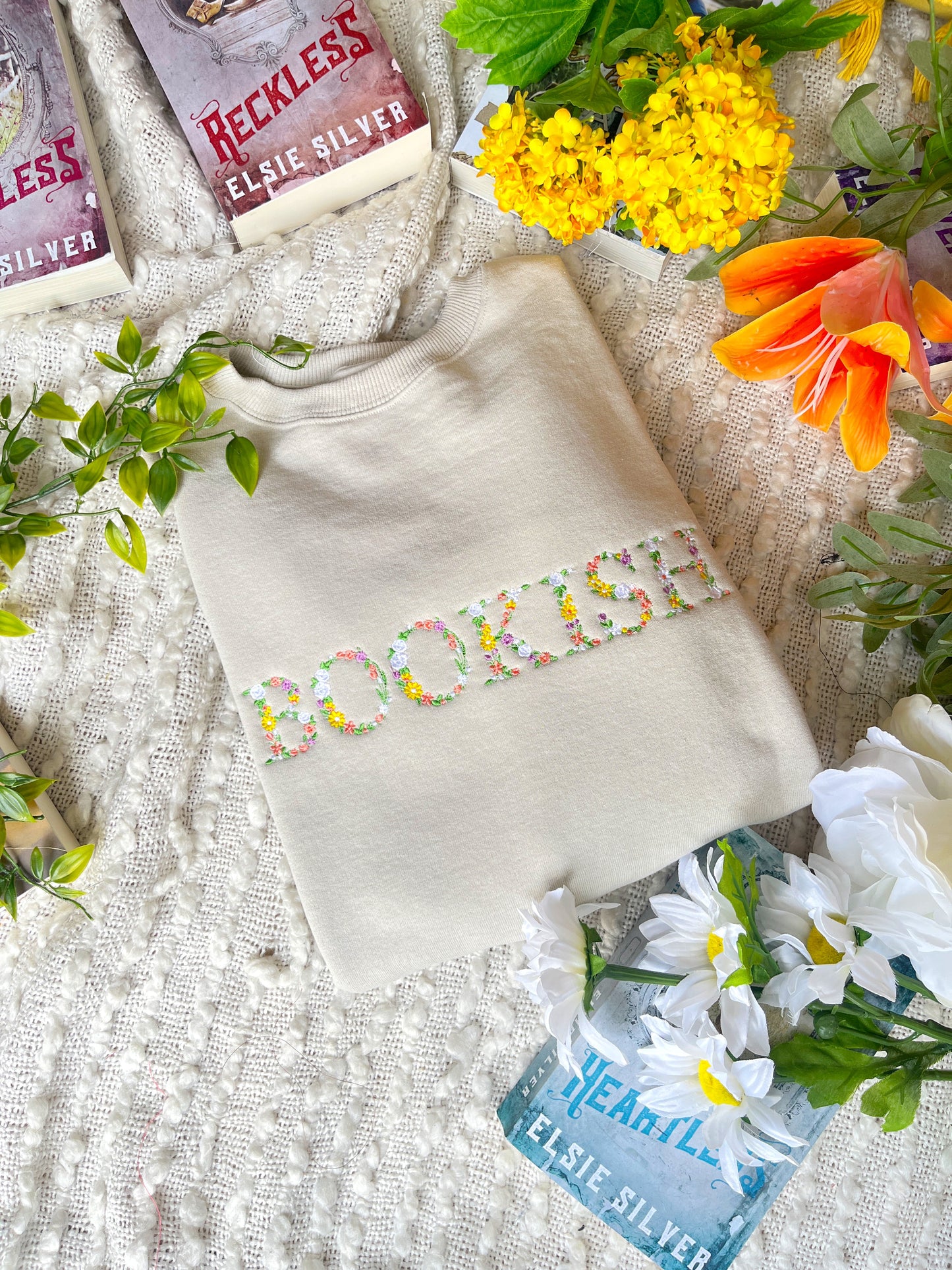 BOOKISH Floral Sweatshirt