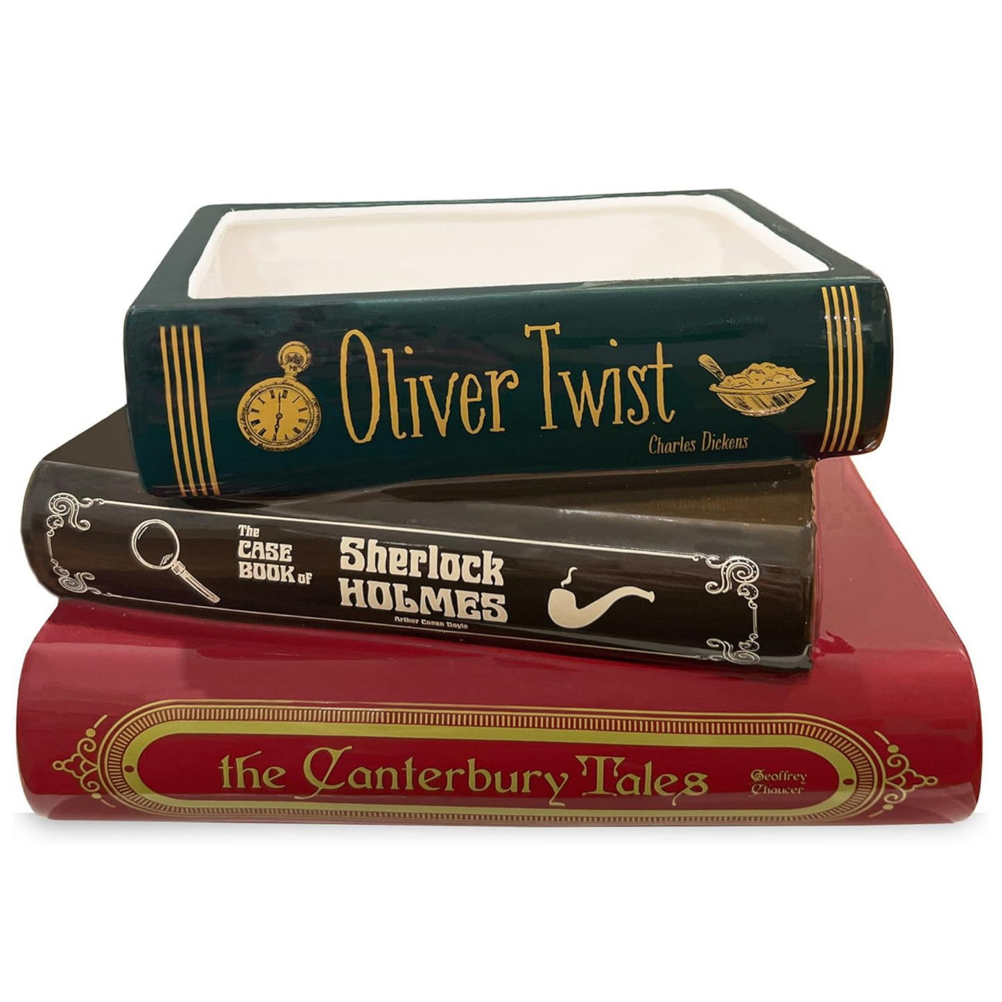 Stacked Books Planter, Literary Classics