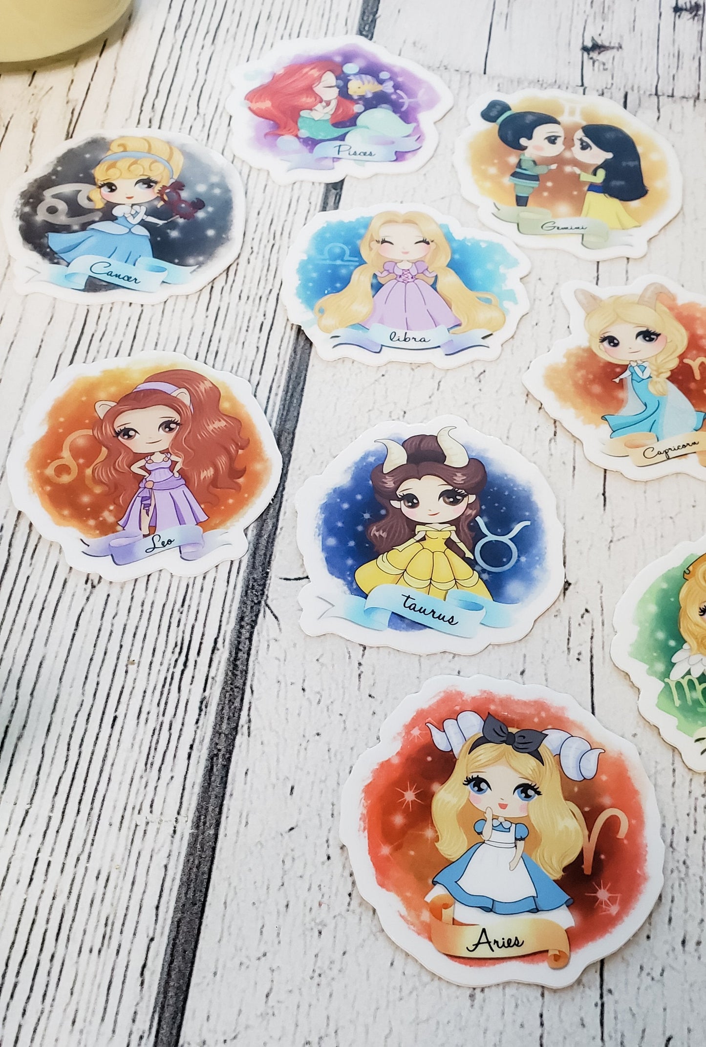 Zodiac Princesses Vinyl Stickers