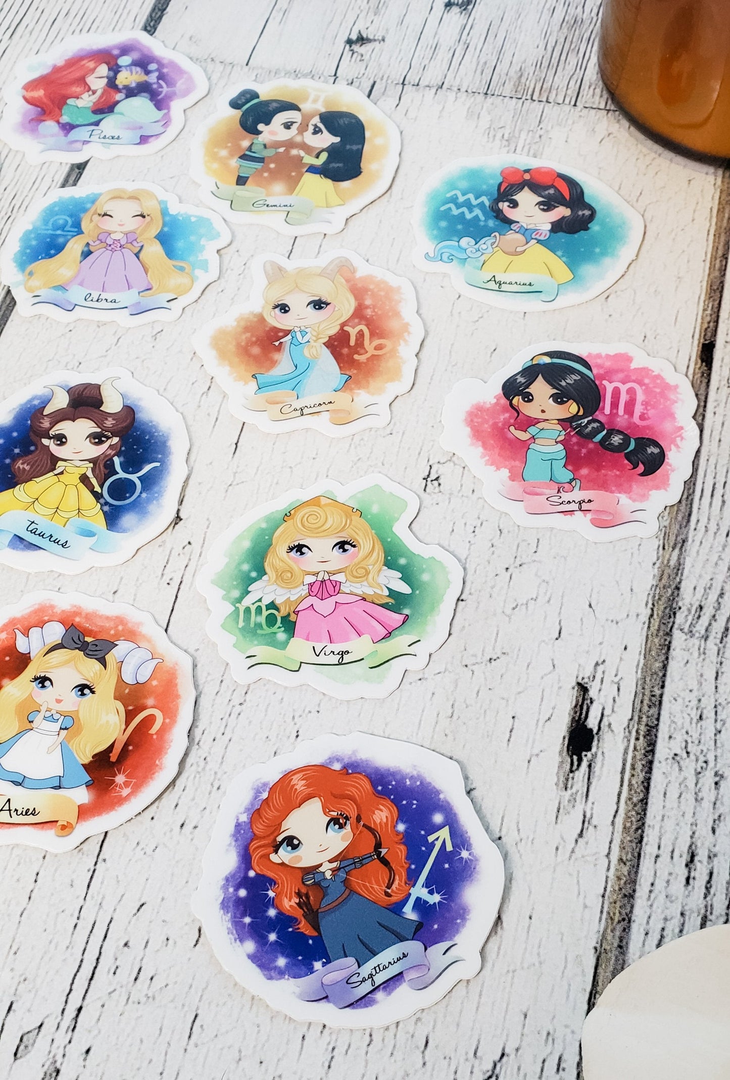 Zodiac Princesses Vinyl Stickers