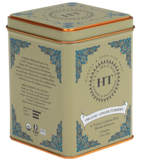 Organic Ginger Turmeric HT Tin of 20 Sachets Sachets / Tin of 20 Sachets