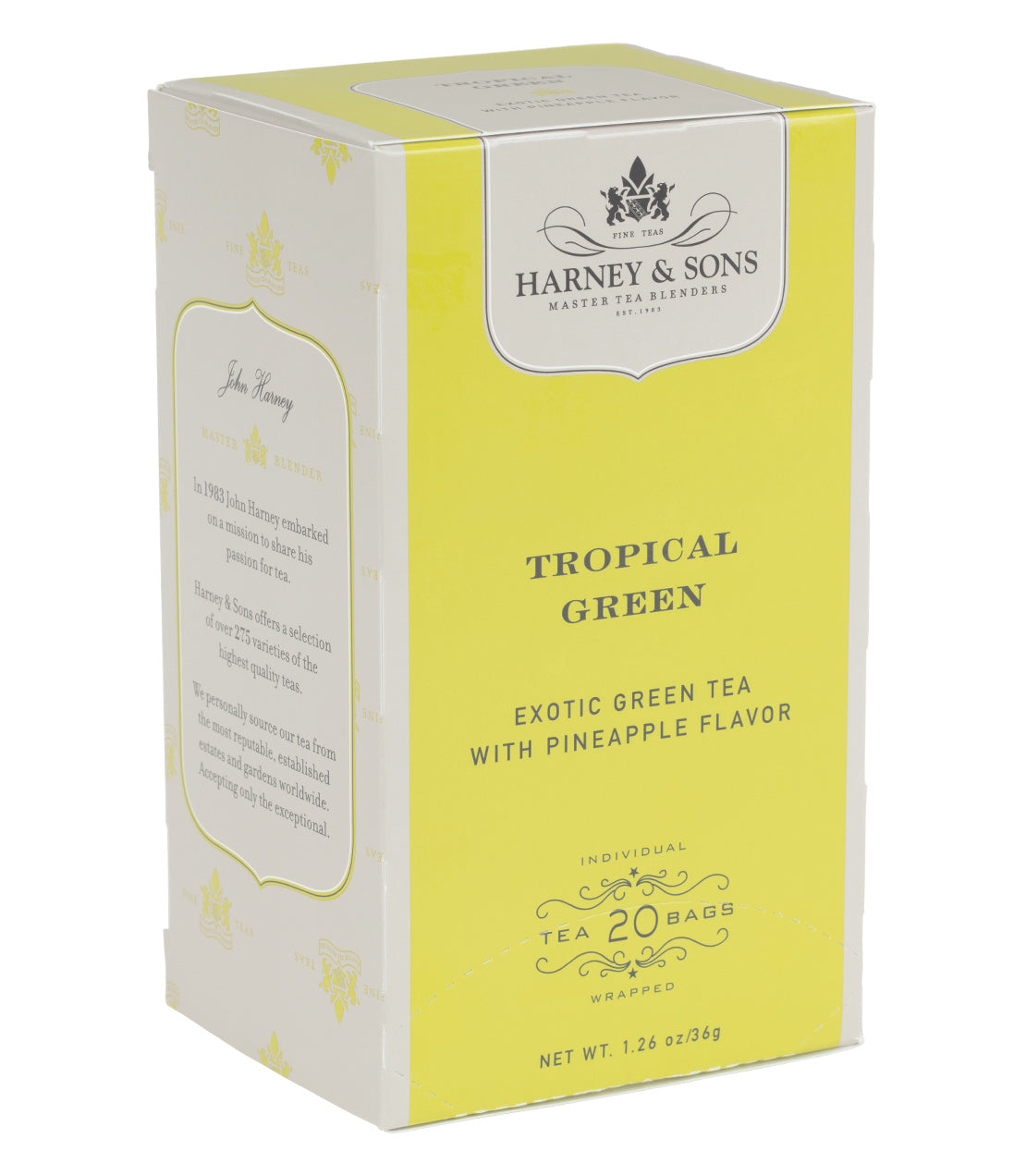 Té Verde Tropical, Caja de 20 Bolsitas de Té Premium