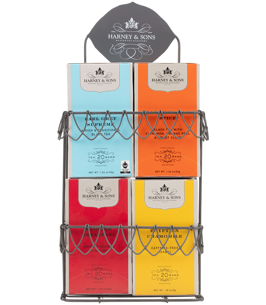 Expositor Harney &amp; Sons - Alambre decorativo, para 4 cajas de bolsitas de té premium