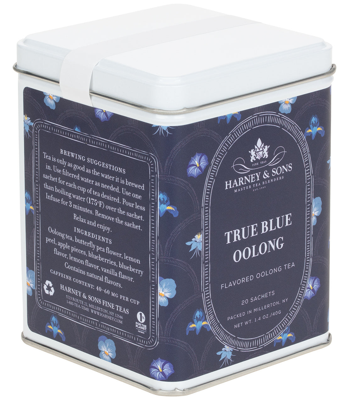 Oolong azul verdadero, lata de 20 sobres