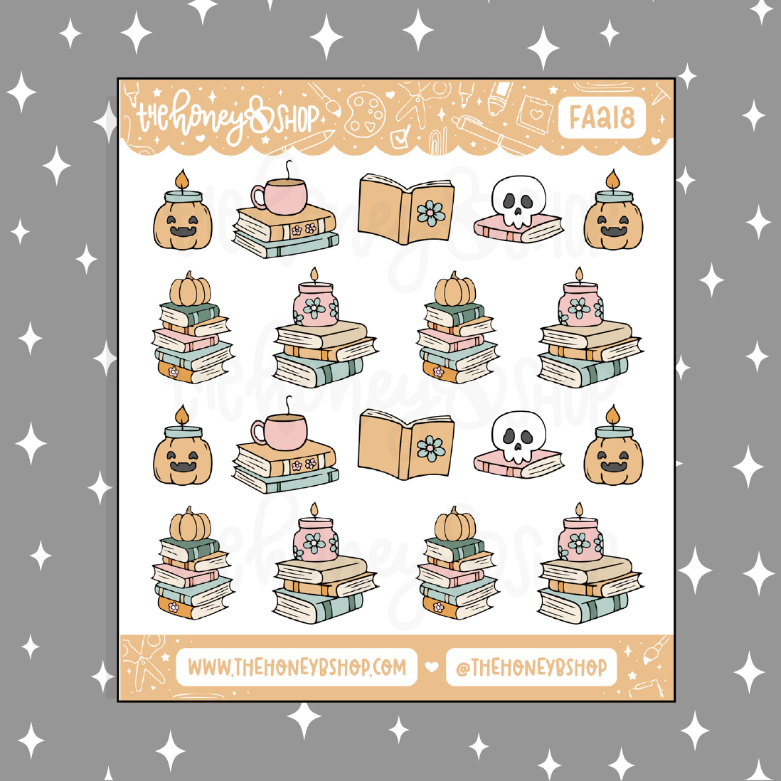 Fall Bookish / Reading Doodle Sticker