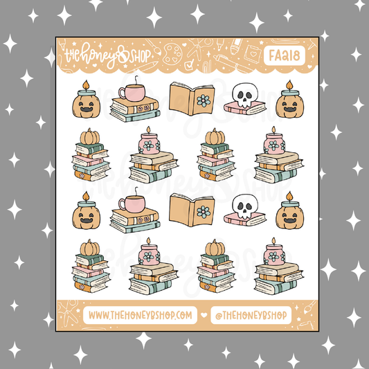 Fall Bookish / Reading Doodle Sticker