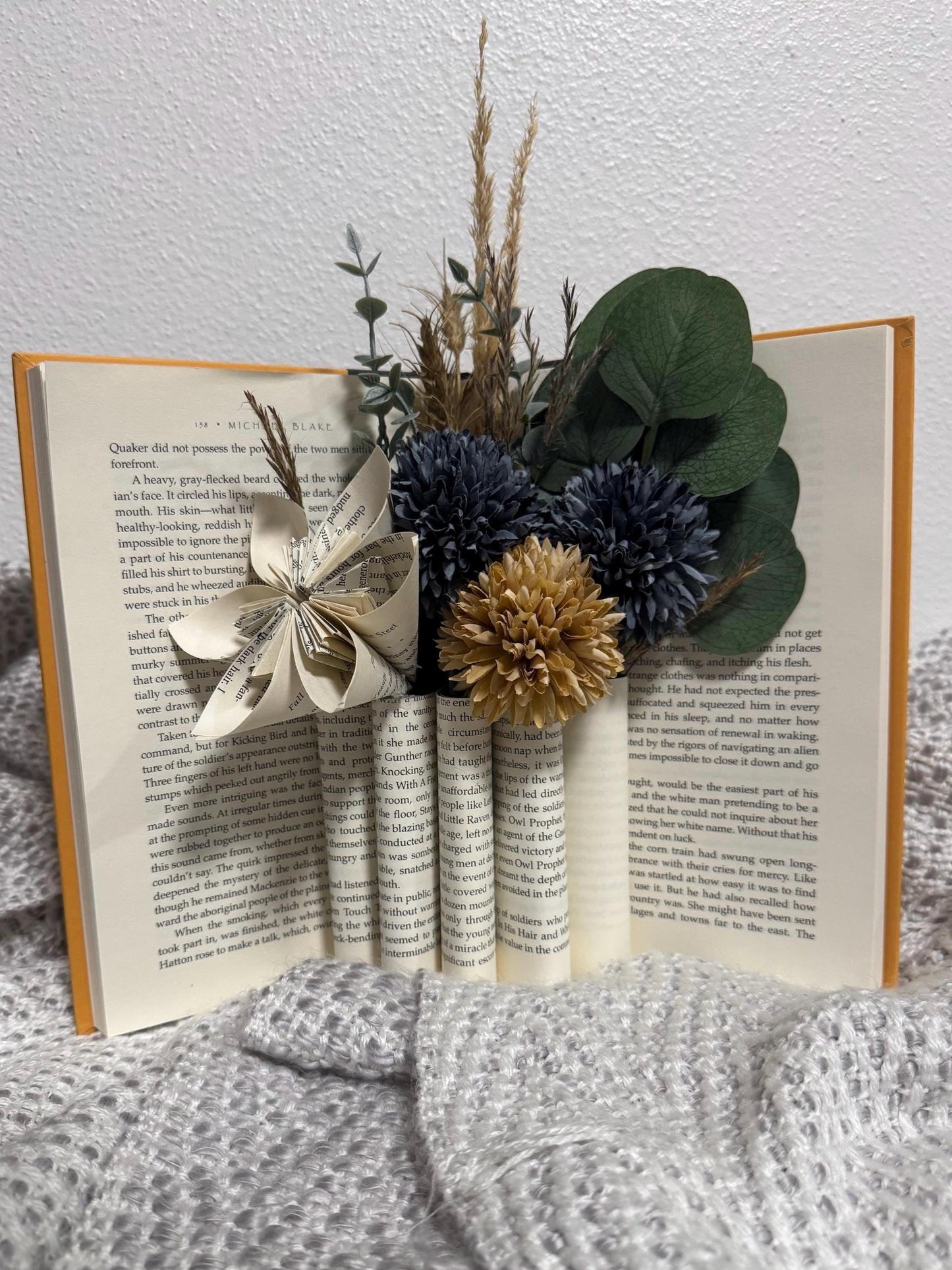 Book Page Flower Bouquet: Handmade Upcycled Paper Roses