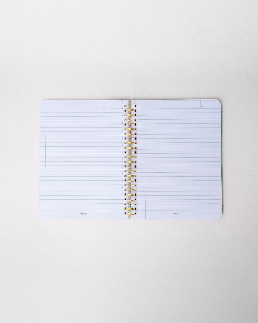 interior lined pages of cream mini notebook with colorful striped border and teal 'let me write that down before i forget it'