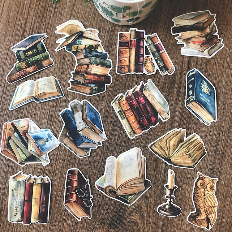 Hand Painted Retro Book Decoration Stickers