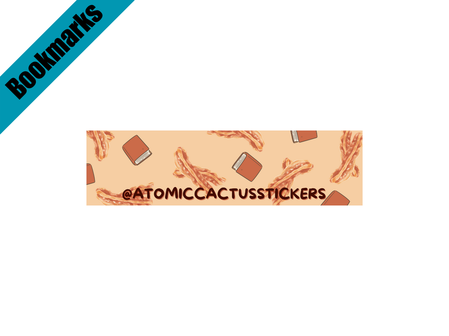 Quitter Strip Bookmark with Bacon Strip Design | Laminated Bookmark | Funny Book Gift | Page Marker for Readers & Foodies