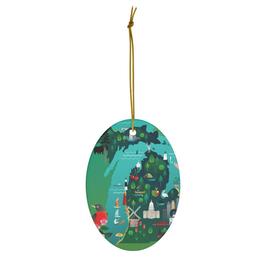 Michigan Ceramic Ornament