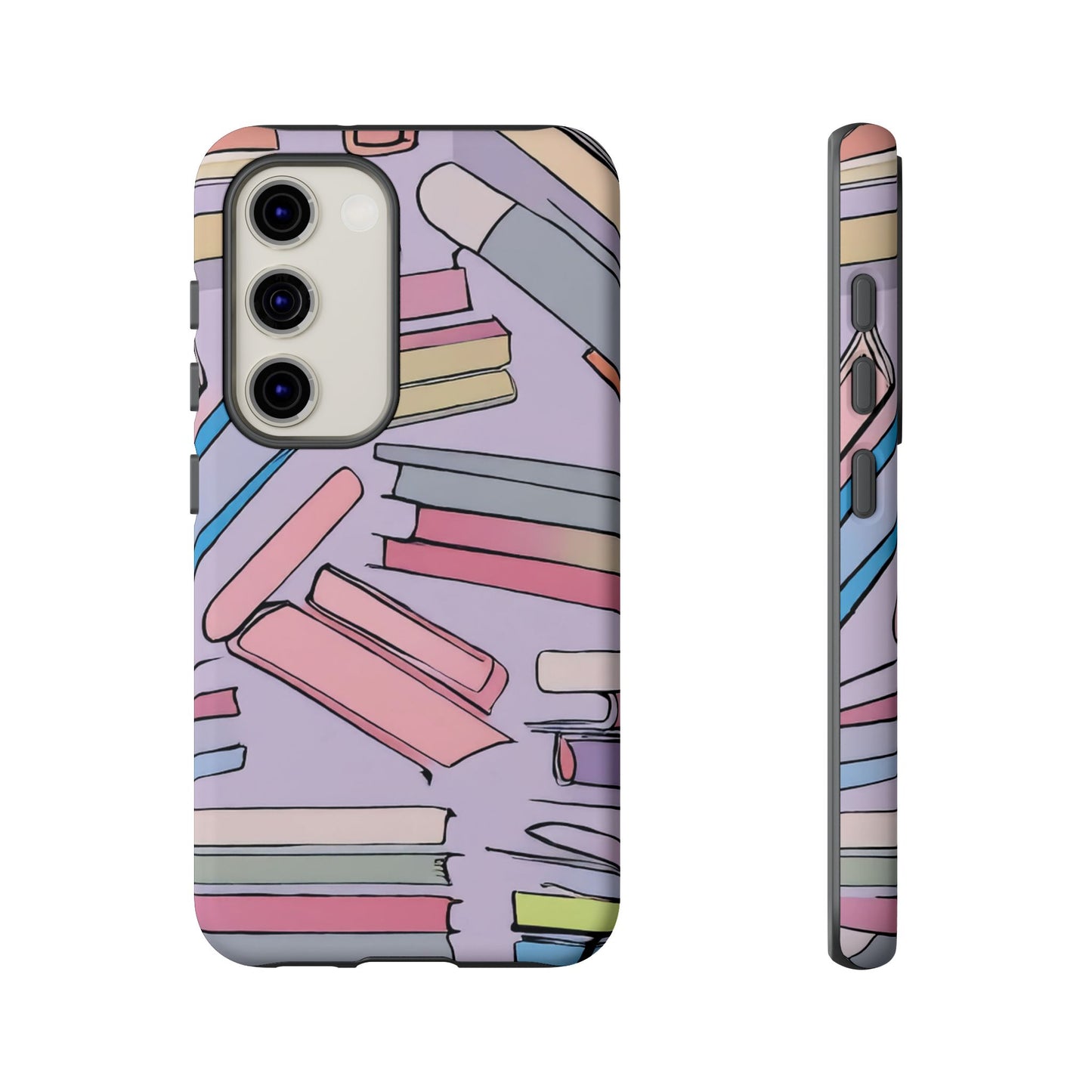 Books Pattern Tough Cases for Most Phone Types