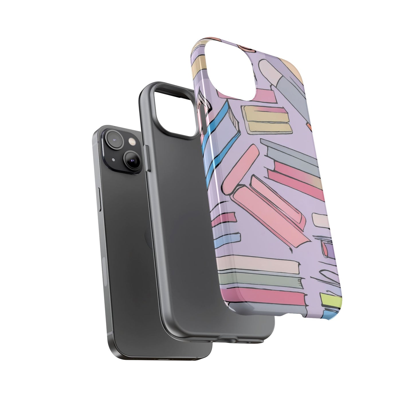 Books Pattern Tough Cases for Most Phone Types