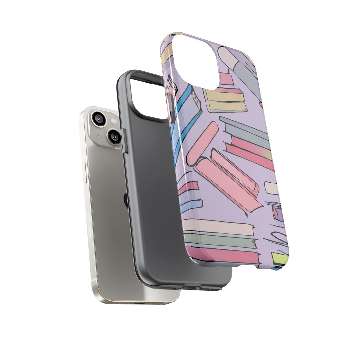 Books Pattern Tough Cases for Most Phone Types