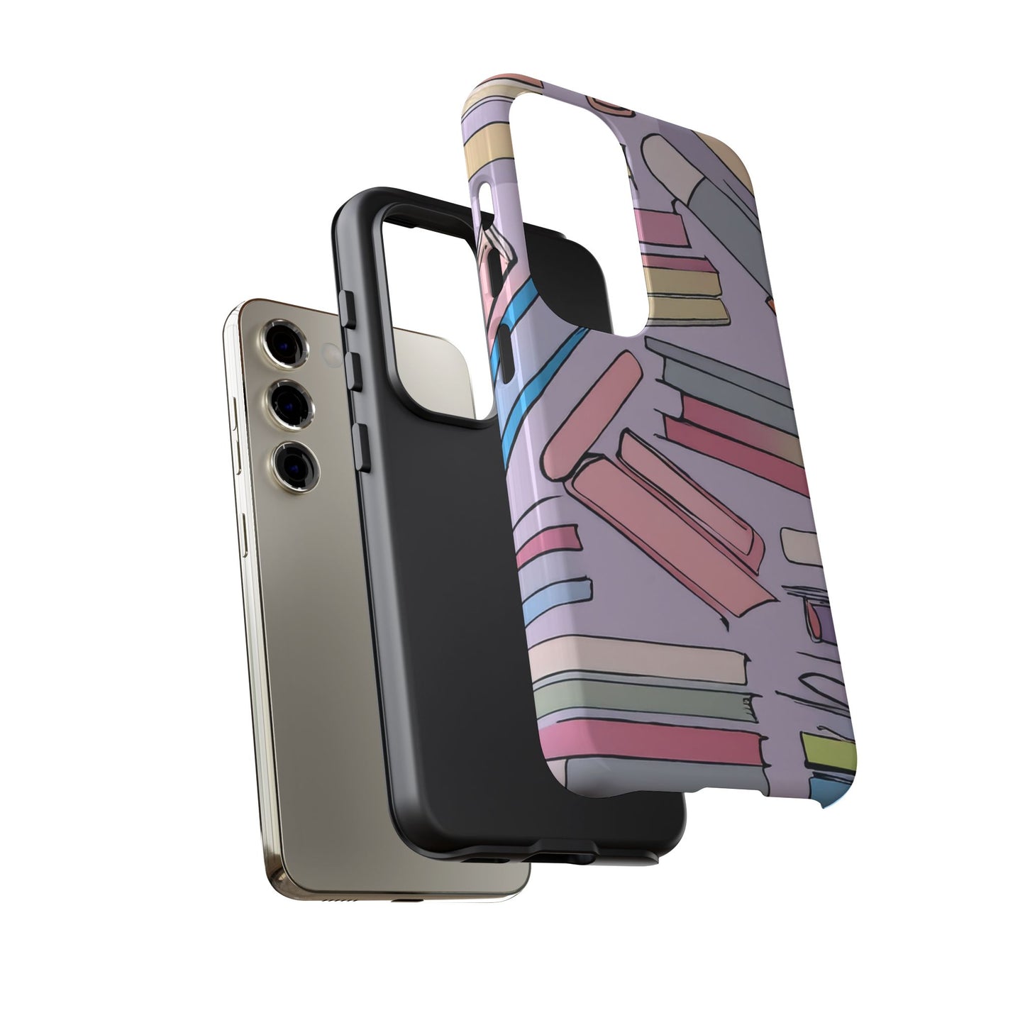 Books Pattern Tough Cases for Most Phone Types