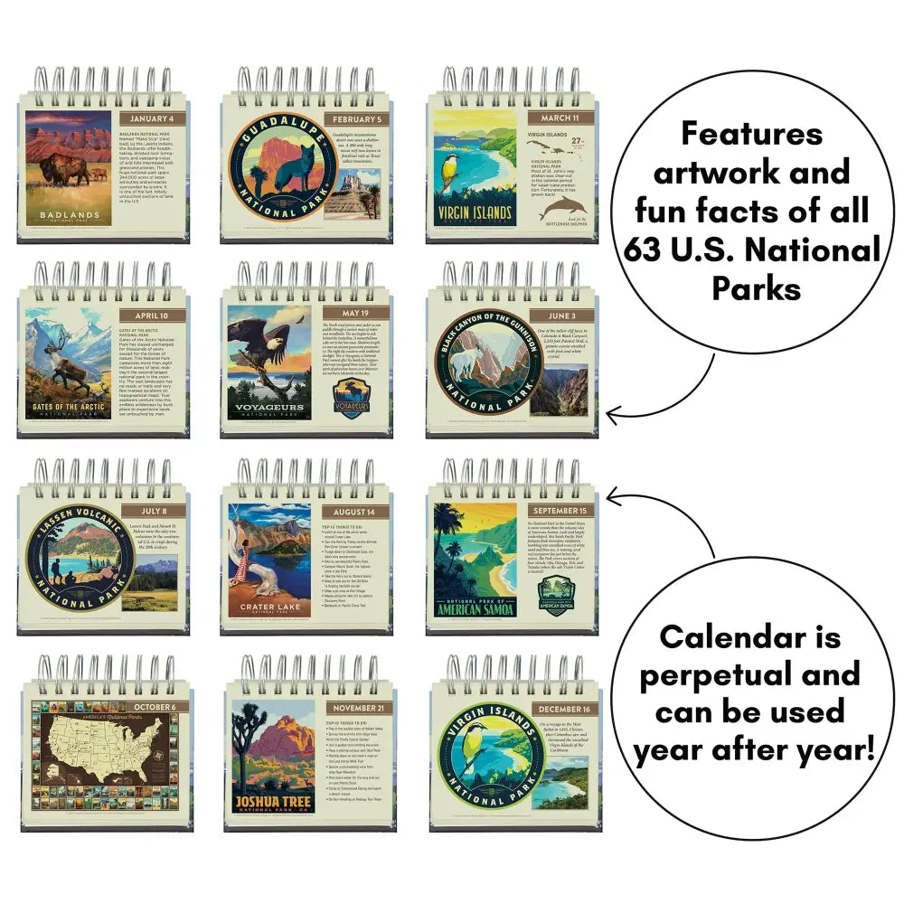 365 Day Desktop Flip Calendar: National Parks (Best Seller!) Books and Gifts