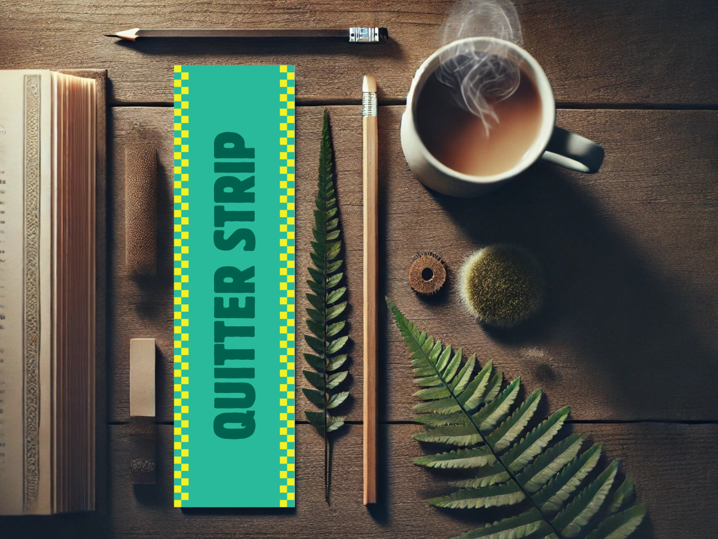Quitter Strip Bookmark with Checkerboard Design | Funny Bookmark | Reader Gift | Books | Book Mark