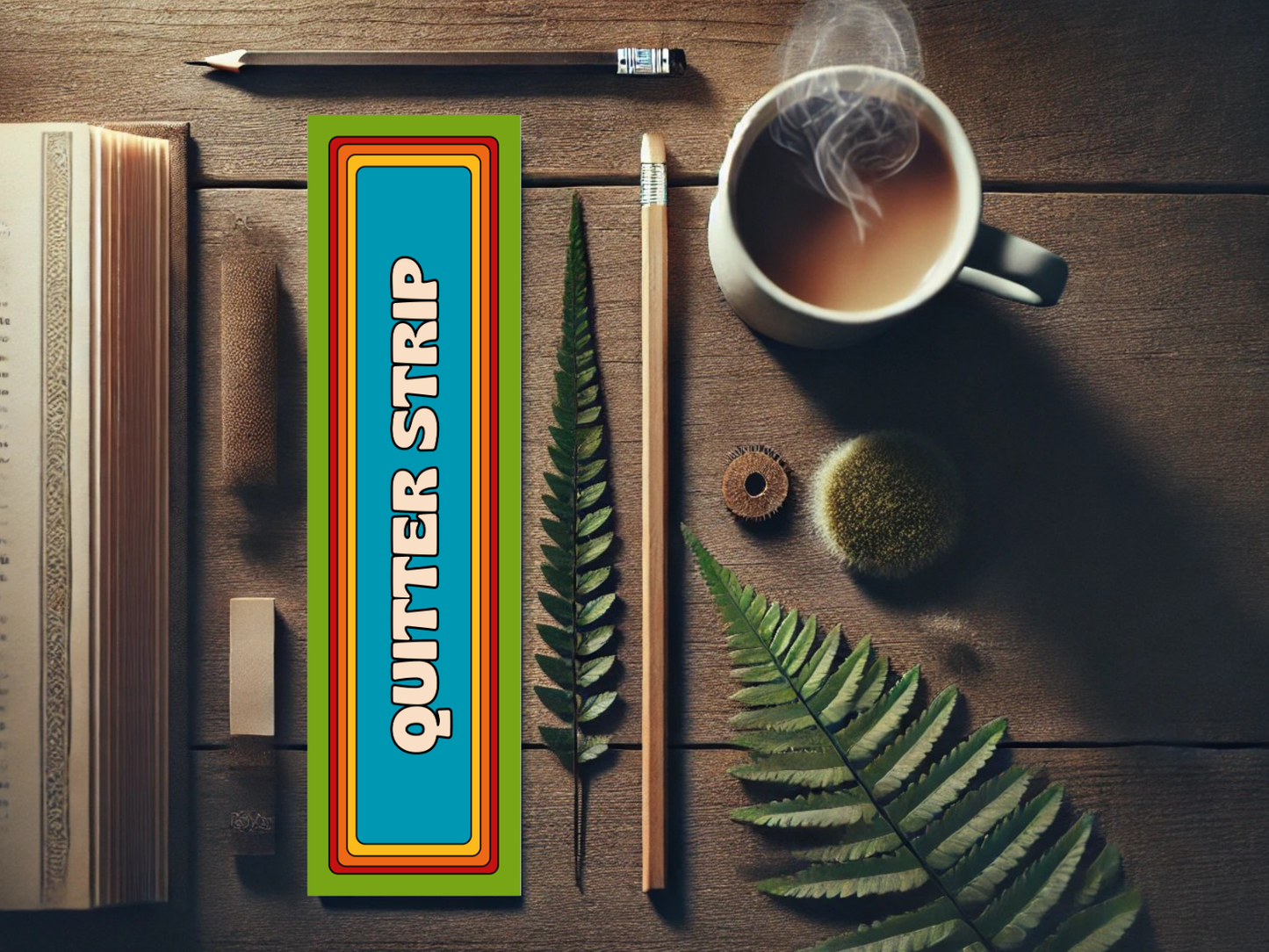 Quitter Strip Bookmark with Retro Design | Funny Bookmark | Reader Gift | Books | Book Mark | Reading | Book Lover