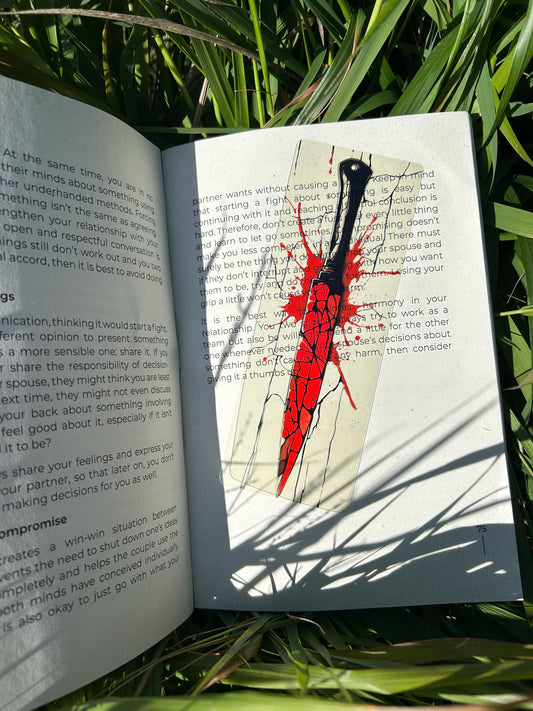 Dex Bloody Knife Bookmark – Handmade Horror Bookmark, Scary Book Lover Gift, Horror TV Show Bookmark