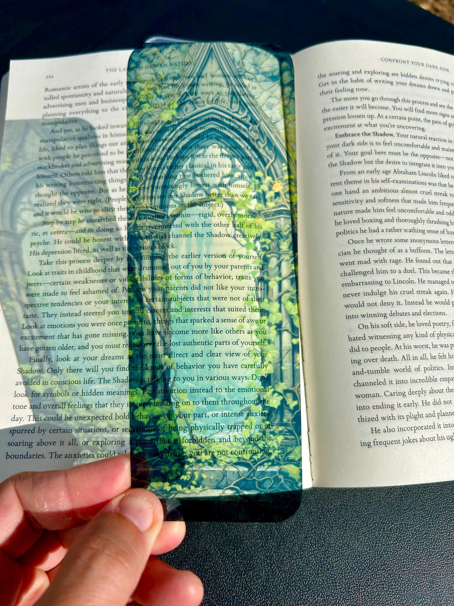 Gothic Arch Fantasy Ruins Bookmark – Transparent Book Accessory with Overgrown Ivy, Ancient Stonework and Mystical Castle View