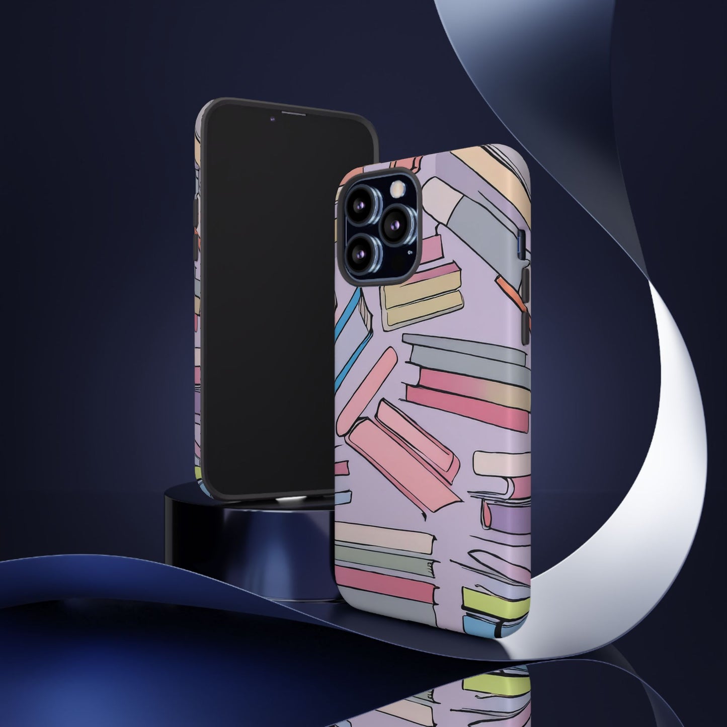 Books Pattern Tough Cases for Most Phone Types