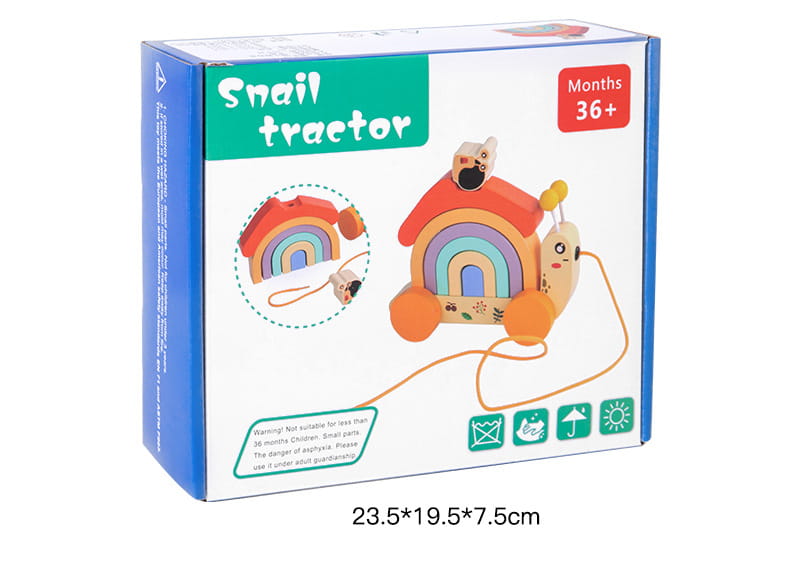 Wooden children’s rainbow snail