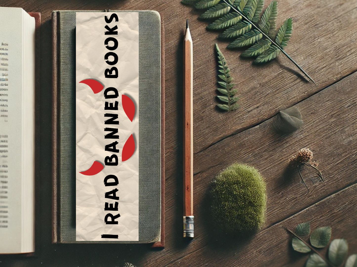I Read Banned Books Bookmark - Sturdy Laminated Bookmark with Bold Design for Book Lovers and Librarians, Perfect Gift for Literary Rebellion
