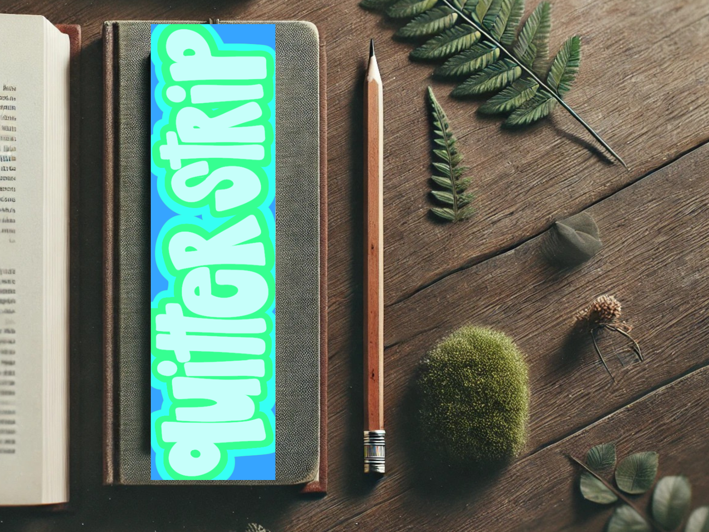 Quitter Strip Bookmark – Retro Teal Design | Hand-Drawn Bookish Gift | Funny Reading Accessory | Laminated Bookmark | Book Lover Humor