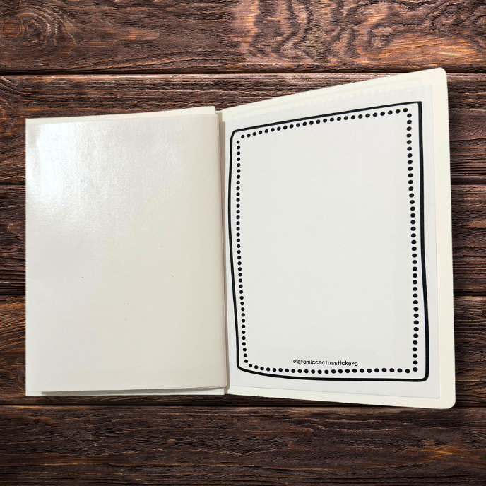 Sticker Collection Booklet | Reusable Sticker Release Paper | Eco-Friendly | 10 Pages (Front & Back) | 4.25” x 5.25”