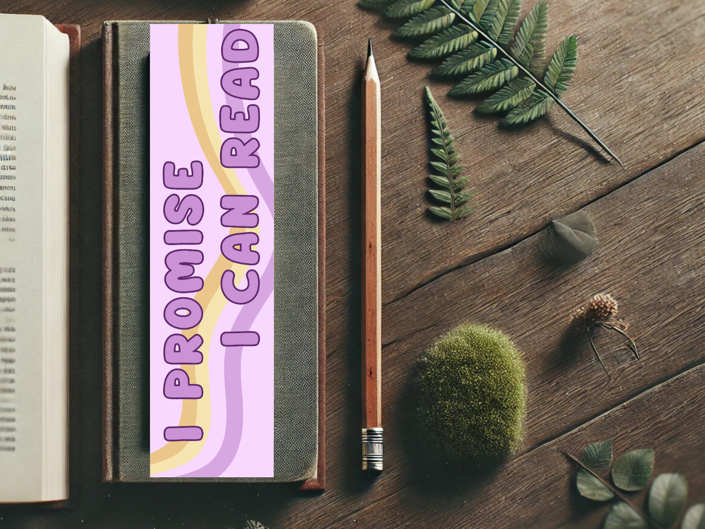 I Promise I Can Read Bookmark | Sassy Reading Accessory | Laminated Cardstock | Book Lover Gift | Bookish Humor | Funny Page Marker