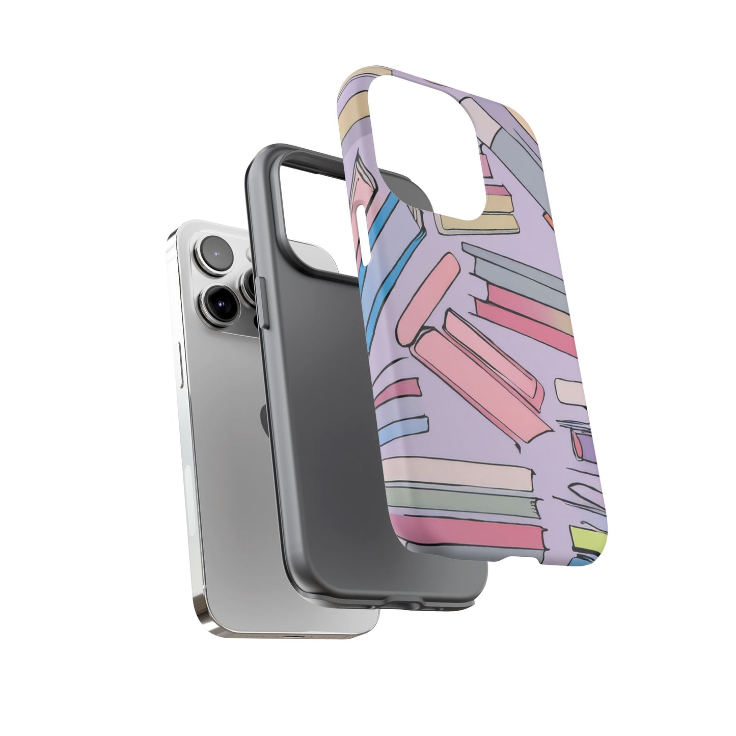 Books Pattern Tough Cases for Most Phone Types