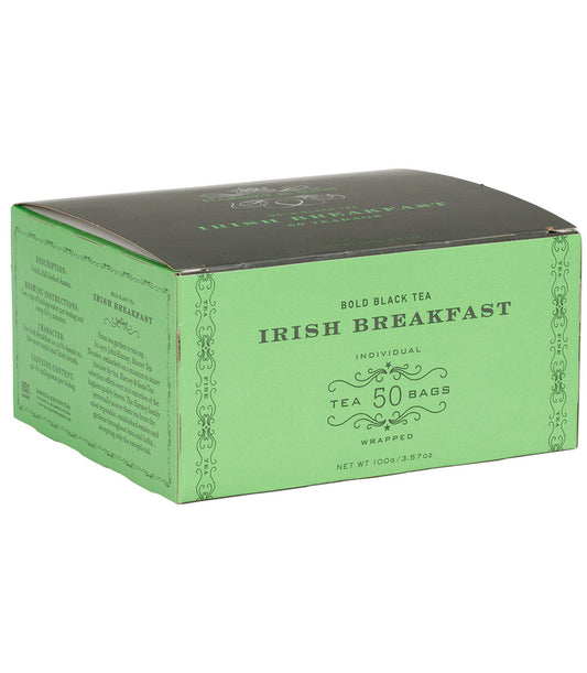 Desayuno irlandés, caja de 50 bolsitas de té envueltas