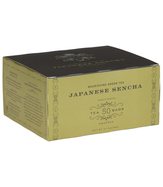 Té Sencha japonés, caja de 50 bolsitas envueltas