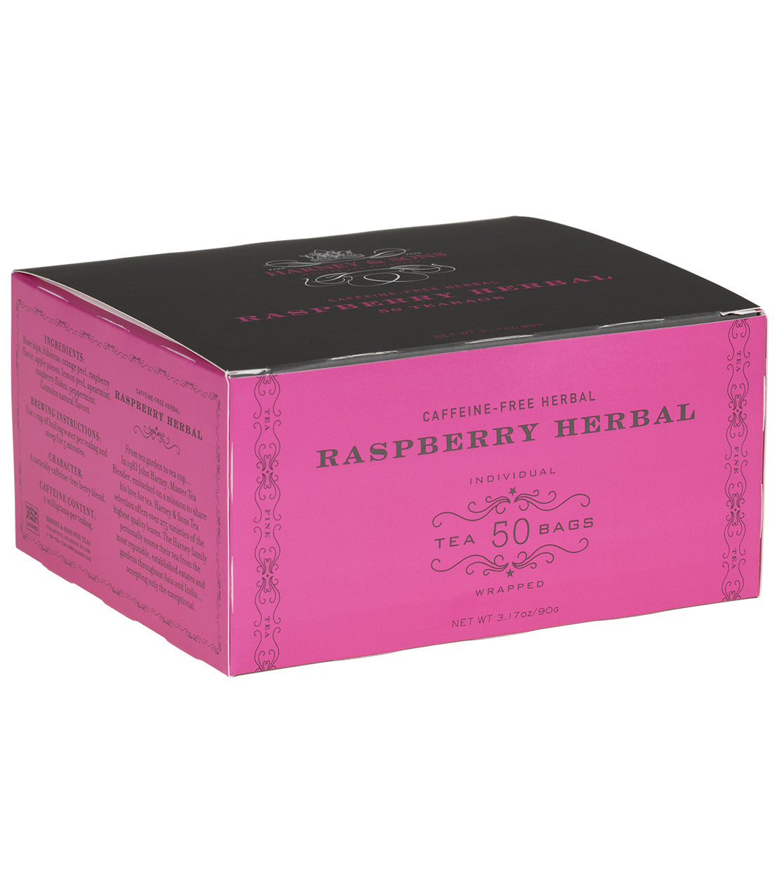 Té de Frambuesa Herbal, Caja de 50 Bolsitas de Té Envueltas