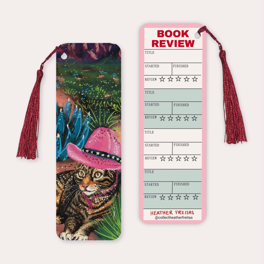 Cowgirl Cat Soft Touch Premium Bookmark