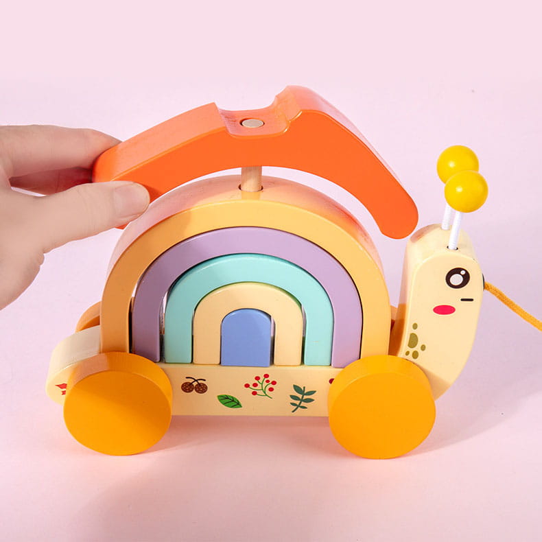 Wooden children’s rainbow snail