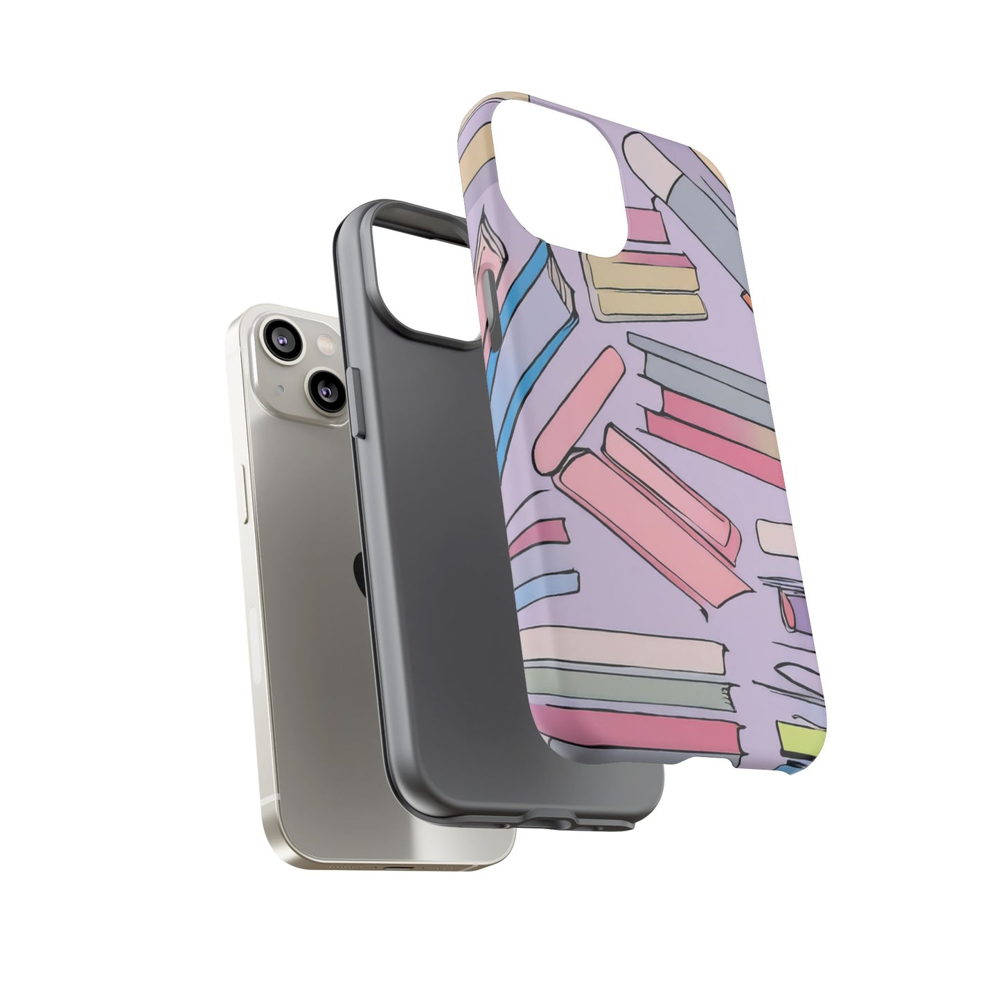 Books Pattern Tough Cases for Most Phone Types