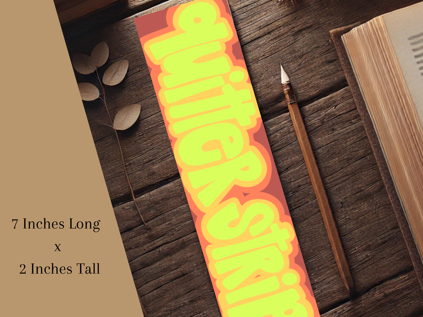 Quitter Strip Bookmark – Retro Orange Design | Hand-Drawn Bookish Gift | Funny Reading Accessory | Laminated Bookmark | Book Lover Humor