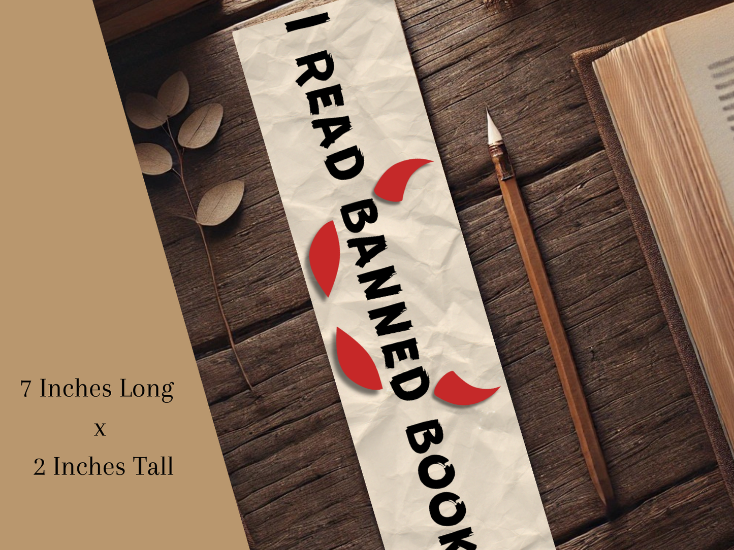 I Read Banned Books Bookmark - Sturdy Laminated Bookmark with Bold Design for Book Lovers and Librarians, Perfect Gift for Literary Rebellion