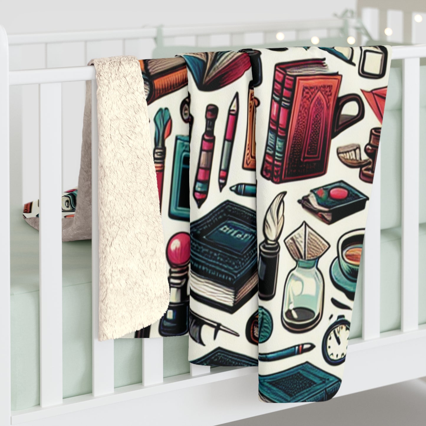 Bookish Sherpa Fleece Blanket