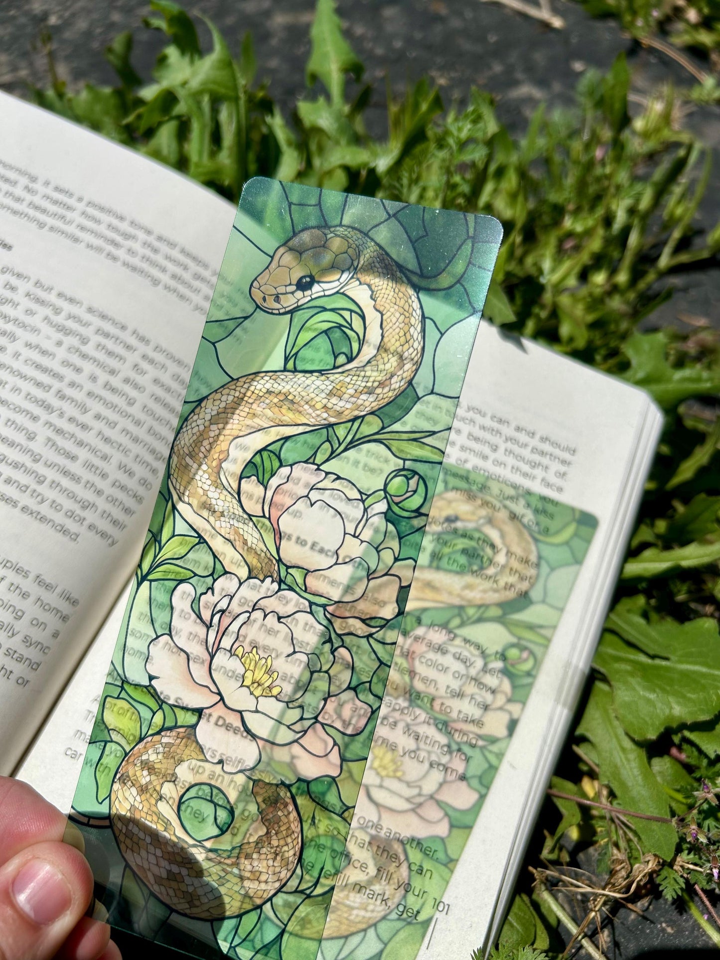 Stained Glass Ball Python Bookmark - Handmade Snake Gift, Reptile Lover Gift, Unique Book Accessory, Exotic Pet Owner Gift