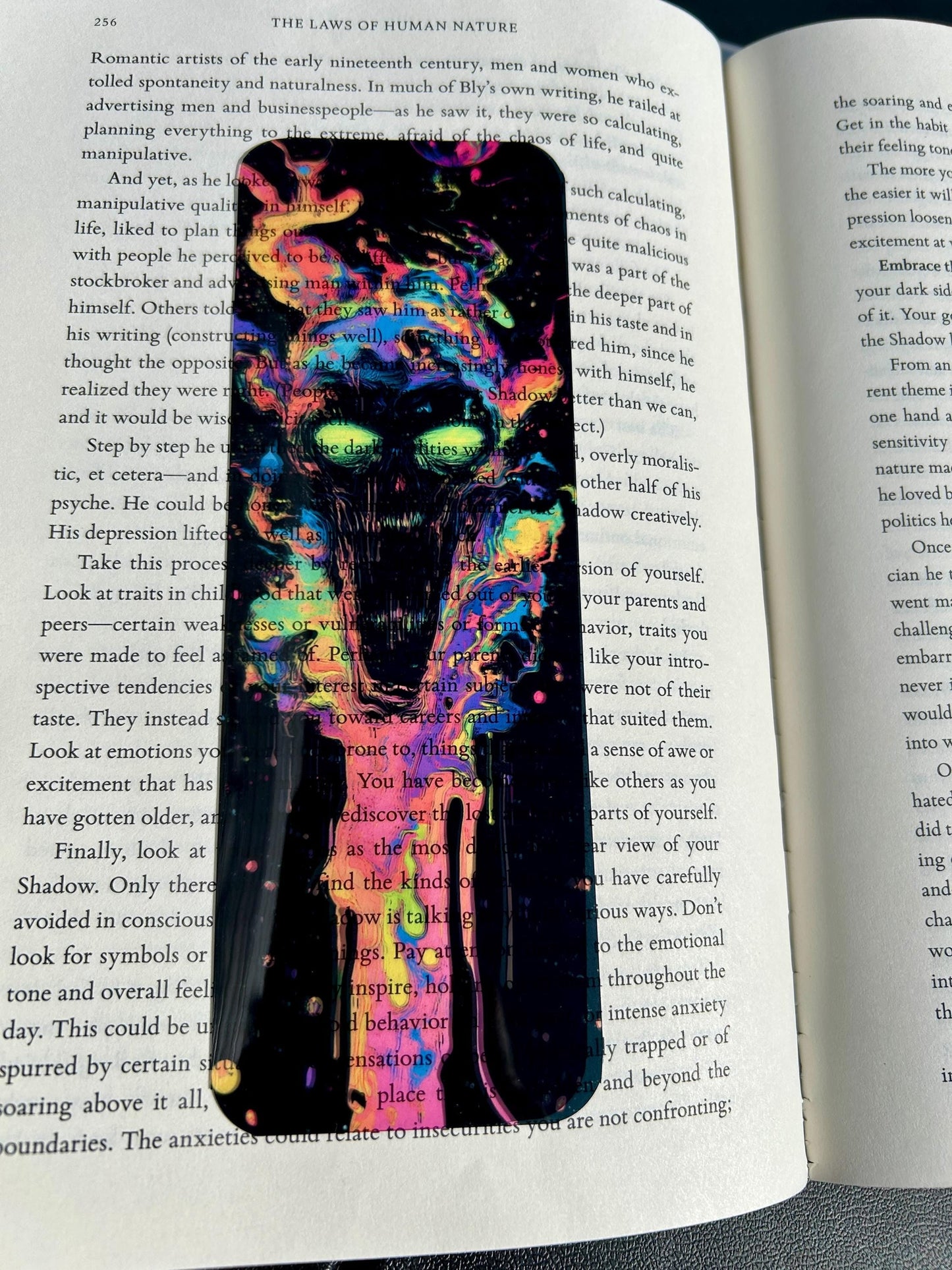 BlackLight Skull Bookmark – Neon Dripping Space Horror Art for Sci-Fi, Fantasy & Cosmic Goth Lovers