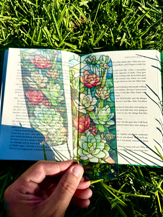 Succulent Bookmark – Handmade Plant Bookmark, Botanical Page Marker, Greenery Gift, Nature Lover Bookmark, Unique Succulent Gift
