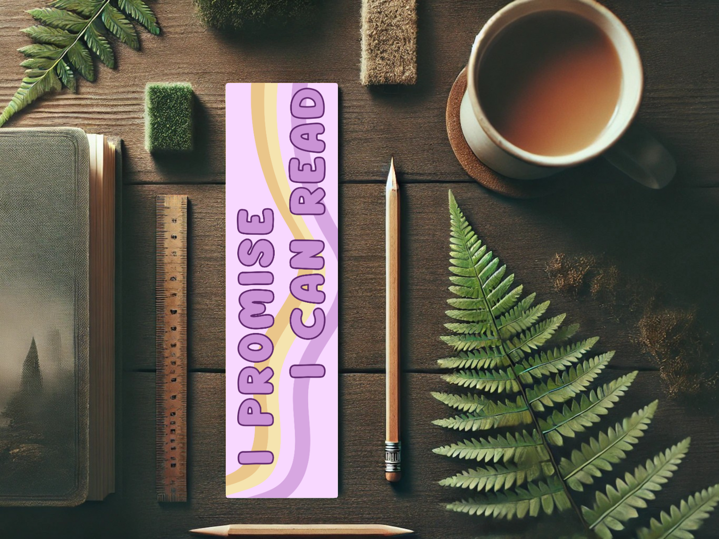 I Promise I Can Read Bookmark | Sassy Reading Accessory | Laminated Cardstock | Book Lover Gift | Bookish Humor | Funny Page Marker