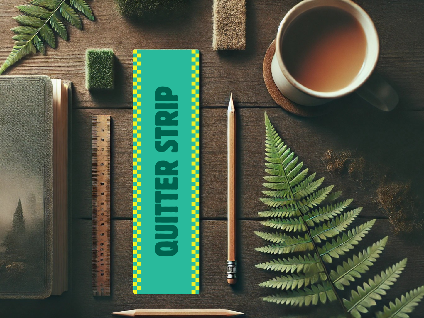 Quitter Strip Bookmark with Checkerboard Design | Funny Bookmark | Reader Gift | Books | Book Mark