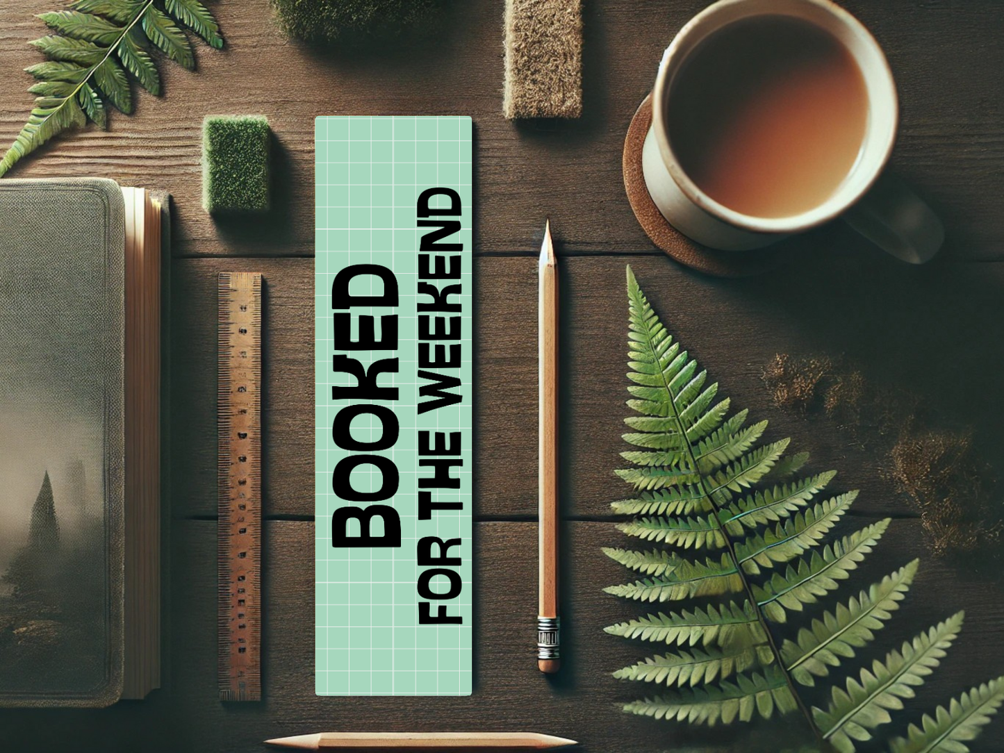 Booked For The Weekend Bookmark | Laminated Bookmark | Funny Bookish Gift | Aesthetic Page Marker | Book Lover Accessory