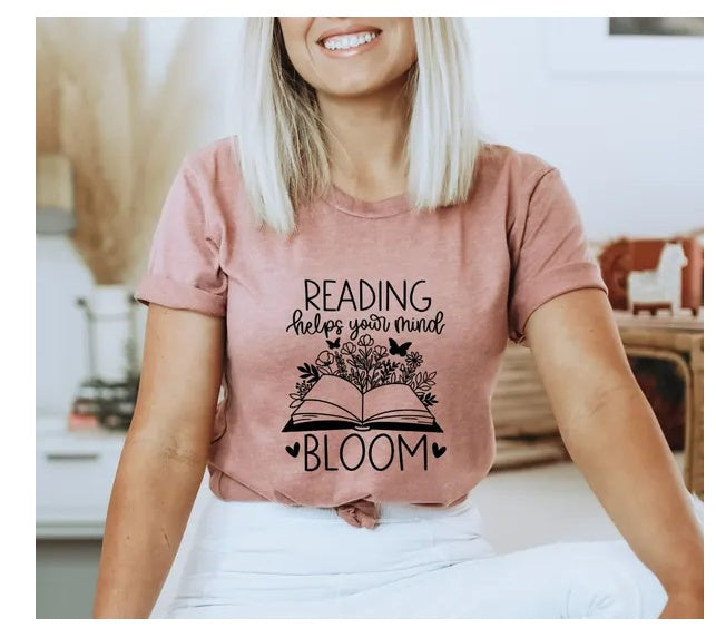 Reading Helps Your Mind Bloom T-shirt, Reading Tshirt, Book Lover Teacher Shirt, Bookworm Shirt, Gifts For Book Lovers, Inspirational Shirt